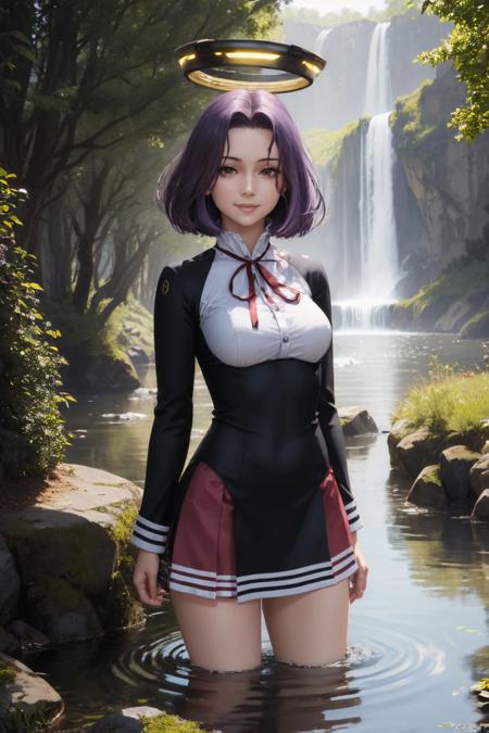 00073-1845606672-(masterpiece, best quality_1.2), , cowboy shot, solo, 1girl, tatsuta, smile, looking at viewer, wading, purple hair, mechanical.jpg